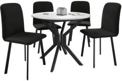  Étkezőgarnitúra Edmond 118 (Fehér + Fekete)