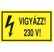 Agárdi Filmnyomó Figyelmeztető matrica 4x"VIGYÁZZ! 230V! " vinil öntapadós sárga 100mm x 60mm x Agárdi Filmnyomó - ERV062001ONV01000060 (ERV062001ONV01000060)