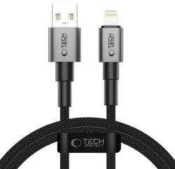 Tech-Protect Ultraboost DNA USB-A - Lightning Kábel - 1m 2.4A 15W - Szürke (5906302380855)
