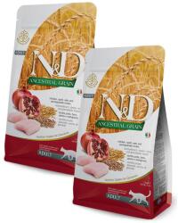 N&D Ancestral Grain N&D Cat Ancestral Grain Csirke és Gránátalma Adult 2x1, 5kg