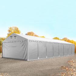 TOOLPORT Ipari sátor, 5x20m, PVC ponyva, szürke, padlókerettel, statikai megerősítés nélkül Raktár sátor - (49872)