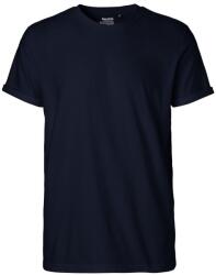 Neutral Férfi póló felhajtott ujjakkal organikus Fairtrade biopamutból - Tengerészkék | 3XL (NE-O60012-1000211815)