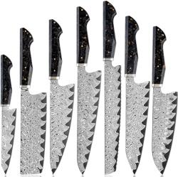 HARAHU Set de cuțite de bucătărie damasc KU-38065 - Negru KP38065