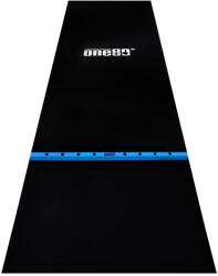 One 80 Dart gumi szőnyeg fa dobóléccel ONE80, 90cm széles, fekete, kék