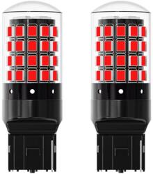 LEDtech W21W 7440 T20 CANBUS PIROS LED féklámpa / helyzetjelző izzó égő 12V 2db-os készlet✔️ (W21W-P LED)