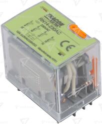 TRACON Releu miniaturizat de puterecu buton test și indicat. stare 12V DC / 4×CO (12A, 230V AC / 28V DC) (RN14-12DC)
