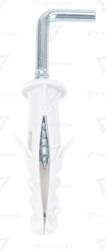 TRACON Diblu cu umăr şi şurub cu cot, oţel, gri 6×30mm, PA6.6 (T6K)