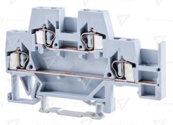 TRACON Clemă şir industrială etajată, cu arc, pe şină, gri 500V 20A 0.08-2.5 mm2 4P (TSKC2,5E)