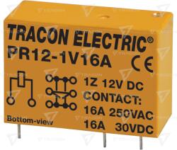 TRACON Releu print 12V DC / 1×CO (16A, 230V AC / 30V DC) (PR12-1V16A)