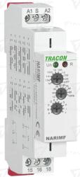 TRACON Releu de timp multifuncţional(10 funcţii) AC/DC 12-240V, 0, 1s-10d, 16A/AC1, 250VAC/24VDC (NARIMF)