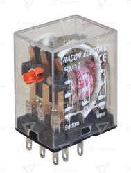 TRACON Releu miniaturizat 24V DC / 3×CO, (3A, 230V AC / 28V DC) (RM12-24DC)