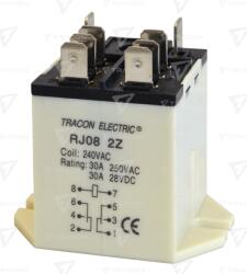 TRACON Releu de mare putere 48V AC / 2×CO (30A, 230V AC / 28V DC) (RJ08-48AC)