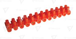TRACON Cleme şir flexibile, profil U, 12 poli, roşu 10mm2, 450VAC, 50A, PE (SP15A-U)