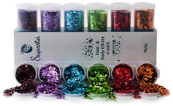 Superstar Arc és Testfesték Superstar nagyszemcsés csillám 6 db - Party 130ml