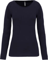 Kariban Női hosszú ujjú kereknyakú sztreccs póló, Kariban KA3017, Navy-2XL (ka3017nv-2xl)