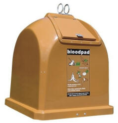  1100 literes BIO hulladékgyűjtő üvegszálas konténer 1100x1100x1350 mm (barna) (07-6780-bio)