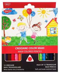 DACO Creioane colorate 12 culori, Daco Maxi triunghiulare, CC512T (CC512T)