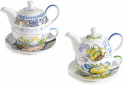 Decorer Set 2 ceainice 2 cesti portelan Agrumi 16.5x10.5x14 cm (A72.10.22)