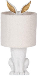 Clayre & Eef Veioza polirasina textil alb auriu Ø 20x43 cm E27 (6LMC0111WW)