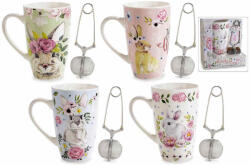 Decorer Set 4 cani portelan Iepuras 8.5x13.5 cm, 450 ml (A72.11.37)