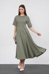 SHOPIKA Rochie ampla, lunga clos, din jerseu de bumbac, kaki S