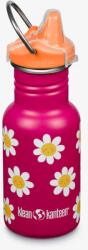 Klean Kanteen Sticla din otel pentru copii, Kid Classic Narrow 355ml , cu capac sippy, Happy Flowers (1011200)
