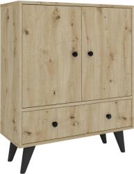 haaus Comoda TV Malta, 3 Usi, Stejar Artisan, 75 x 30 x 90 cm (924942)