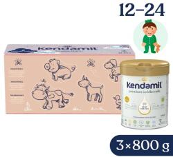 Kendamil Premium 3 HMO+, 2, 4 кг (3× 800 г), креативна опаковка с подарък (35343265/BOX)