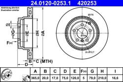 ATE Disc frana spate Land Rover Range Rover III ATE 24.0120-0253.1 (24.0120-0253.1)