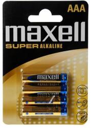 Maxell Elem AAA mikro LR03 1, 5V Super tartós alkaline 4 db/csomag, Maxell - irodamarket