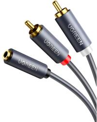 UGREEN Cablu Audio 3.5mm - 2 x RCA UGREEN AV102, 1m, Gri - evomag