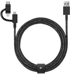 Native Union BELT-ULC-CS-BLK-NP USB kábel 2 M USB A USB C/Micro USB A/Lightning Fekete (BELT-ULC-CS-BLK-NP)
