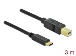 Delock 83666 USB kábel USB 2.0 3 M USB C USB B Fekete (83666)