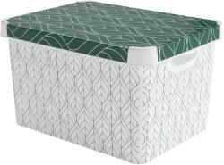 Keter DECO' S STOCKHOLM L méretű dekor tároló láda, zöld levelek 261269 (04711-Y89) (261269)