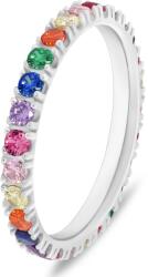 Brilio Silver Bájos ezüst gyűrű színes cirkónium kövekkel RI118WRBW 58 mm