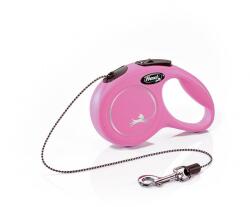 flexi New Classic lesa automata cu sir pentru caini, roze, marimea XS, 3 m