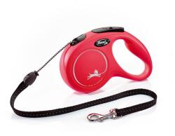 flexi New Classic lesa automata cu banda pentru caini, rosu, marimea M, 5 m