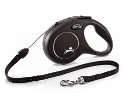 flexi New Classic lesa automata cu sir pentru caini, negru, marimea S, 8 m