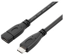 PremiumCord Kábel USB 3.2 Gen2, hosszabbító, C - C, M/F, 1, 5m, fekete (KU31MFA015) (KU31MFA015)