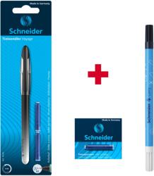 Schneider Voyage roll-on golyóstoll + 2 utántöltő/bliszter, Fekete + 6 tollpatron/doboz + Corry tinta eltávolító toll