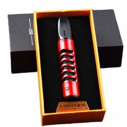 Influential Tech Hordozható hamutartó USB újratölthető öngyújtóval, cigarettatartó, hamu szétszóródásának megelőzése, utazáshoz, otthonhoz, irodához és autóhoz, piros (ITS-ASHTRAY-PORTABLE-RED)