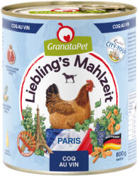 GranataPet 24x800g Granatapet Liebling's Mahlzeit City Tour Paris (Coq Au Vin) nedves kutyatáp