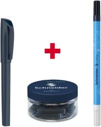 Schneider Xpect/Vivaz toll, Sötétkék + Tollpatron 30 db/tégely + Corry tinta eltávolító toll