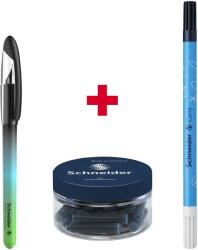 Schneider Voyage toll, Fekete + 30db utántöltő/tégely + Corry tinta eltávolító toll