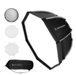 K&F Concept 90cm átmérőjű, octagonal softbox, gyorscsatlakozás, méhsejt rács, Bowens csatlakozás (KF-18-0007V2) (KF-18-0007V2)