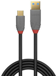 Lindy Kábel USB 3.2 Gen2 A - C, 5A, 10 Gbps, M/M 1m, fekete (36911) (36911)