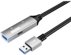 PremiumCord Aktív Kábel USB-A 3.2 Gen1, hosszabbító, repeater, A - A, M/F, 20m, fekete (KU3REP20AL) (KU3REP20AL)