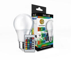 ZELUX Led RGB A60 9W E27 Okos izzó távirányítóval (ZXG9RGBW)