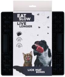 Holland Animal Care Lick Mat Bones - habzsolásgátló nyalogatós tálca, szürke