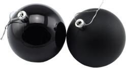 DECOLED karácsonyi dekoráció - műanyag gömbök, fekete matt/fényes, átmérő 8 cm, 24 darab (B8BL)